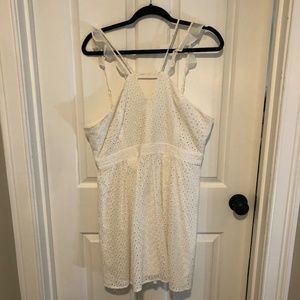 BCBG - Lace Flutter Sleeve Fit & Flare Dress